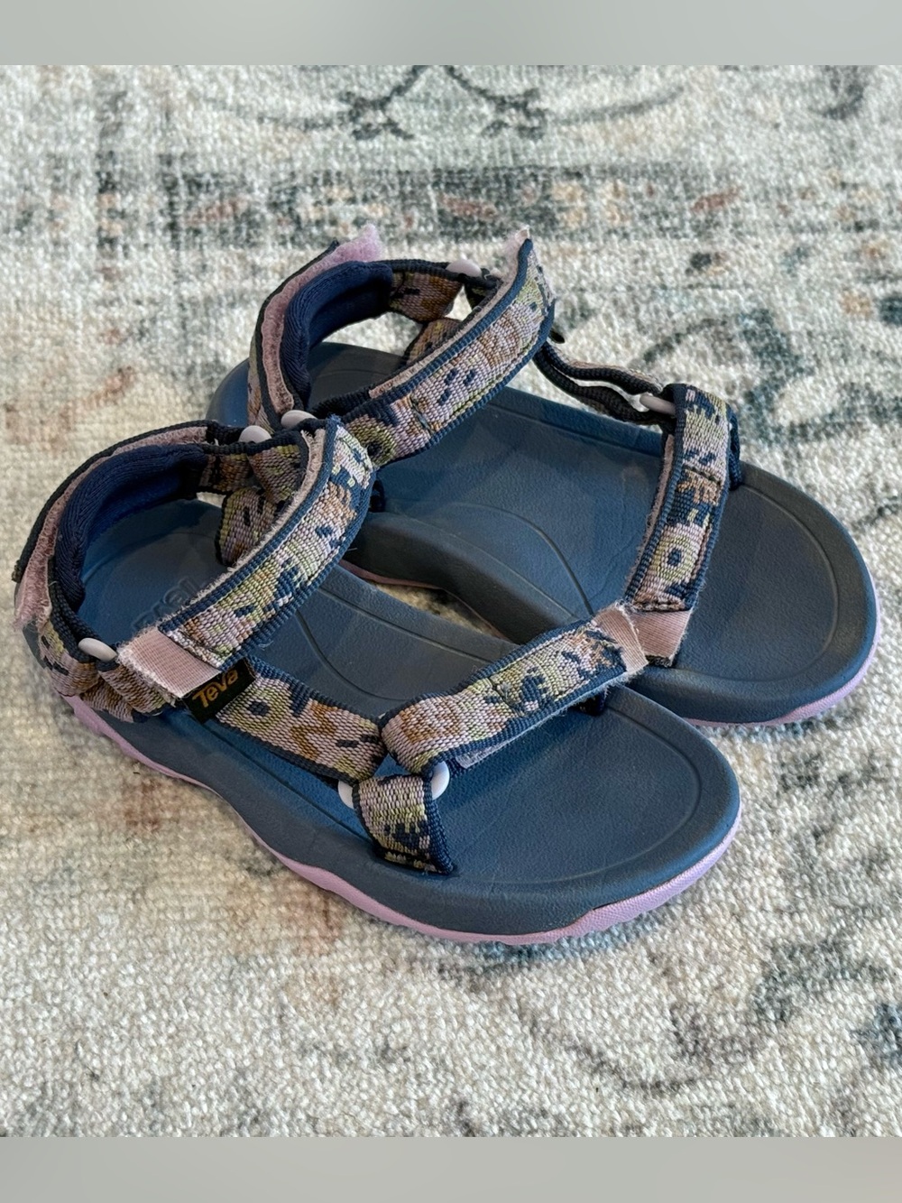 Teva Kids Velcro Strap Sandals | Little Kids Size 8 | Purple and Blue